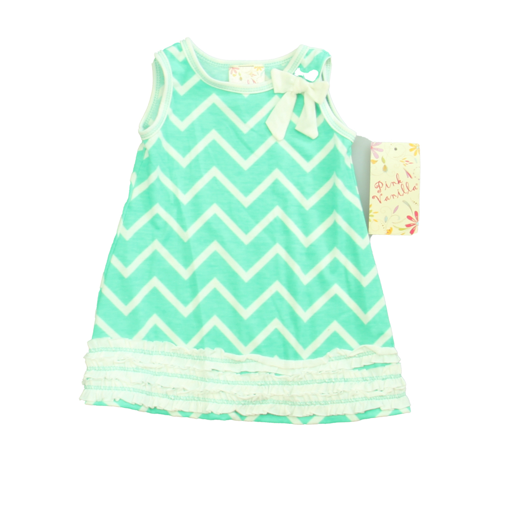 Pink Vanilla Girls Green | White Dress size: 24 Months